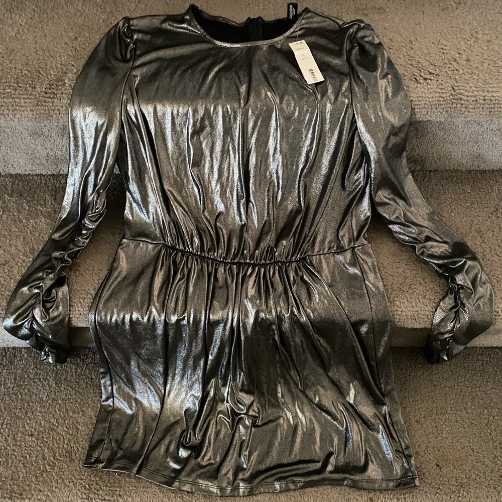 Metallic silver dress